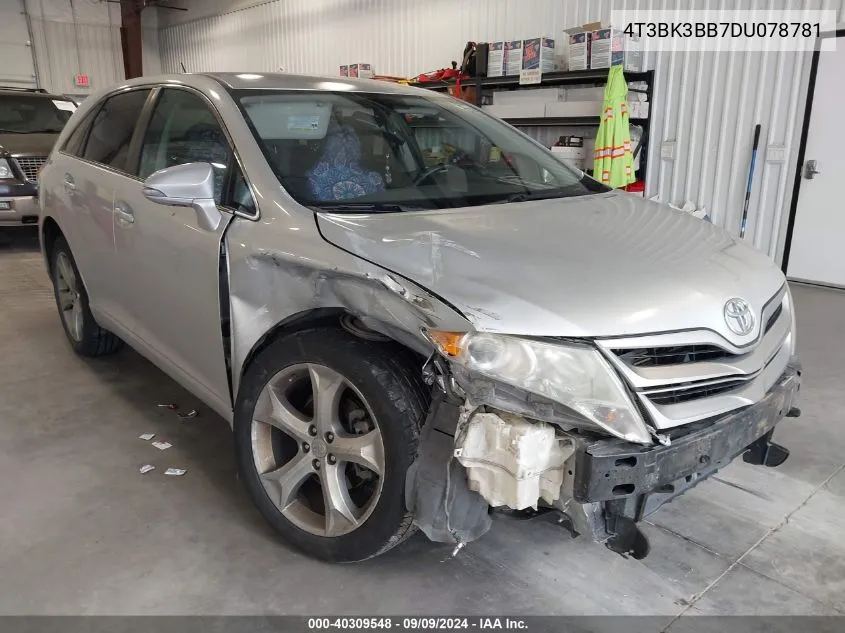 2013 Toyota Venza Le V6 VIN: 4T3BK3BB7DU078781 Lot: 40309548