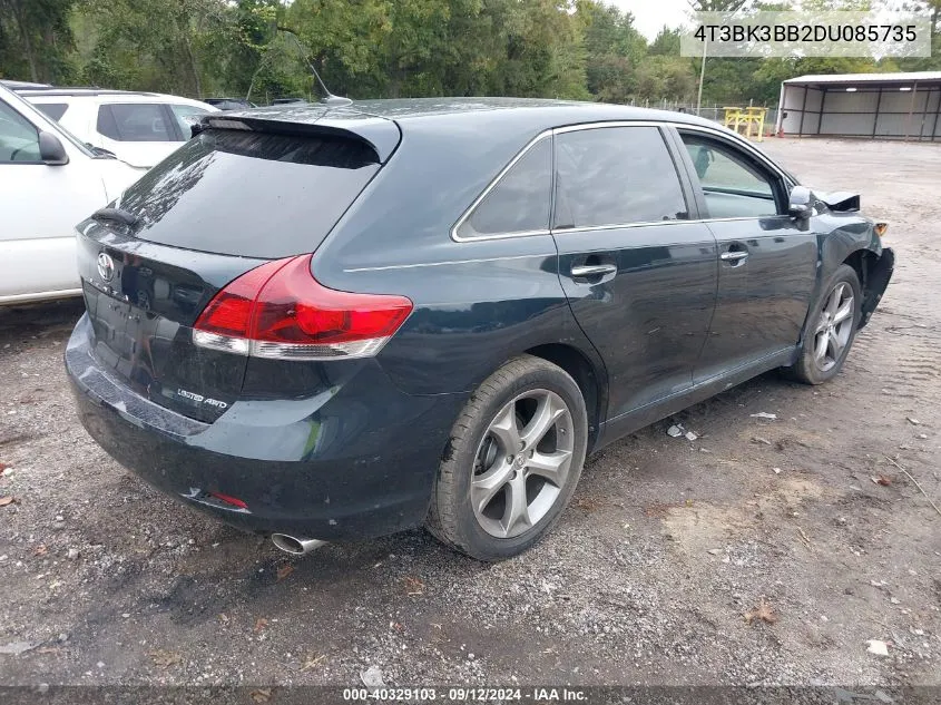 2013 Toyota Venza Limited V6 VIN: 4T3BK3BB2DU085735 Lot: 40329103