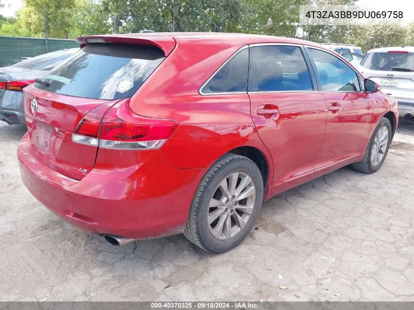 2013 Toyota Venza Le VIN: 4T3ZA3BB9DU069758 Lot: 40370325