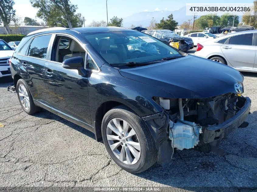 2013 Toyota Venza Le VIN: 4T3BA3BB4DU042386 Lot: 40384413