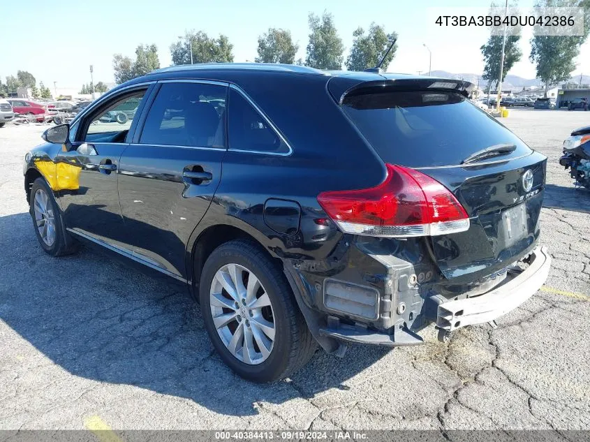 2013 Toyota Venza Le VIN: 4T3BA3BB4DU042386 Lot: 40384413