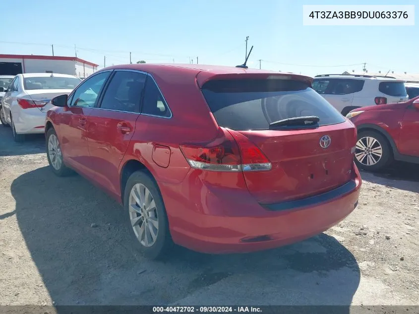 2013 Toyota Venza Le/Xle VIN: 4T3ZA3BB9DU063376 Lot: 40472702