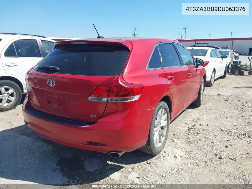 2013 Toyota Venza Le/Xle VIN: 4T3ZA3BB9DU063376 Lot: 40472702