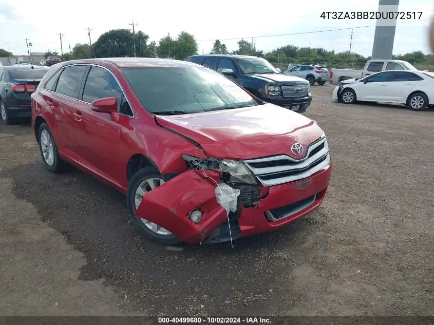 2013 Toyota Venza Le VIN: 4T3ZA3BB2DU072517 Lot: 40499680