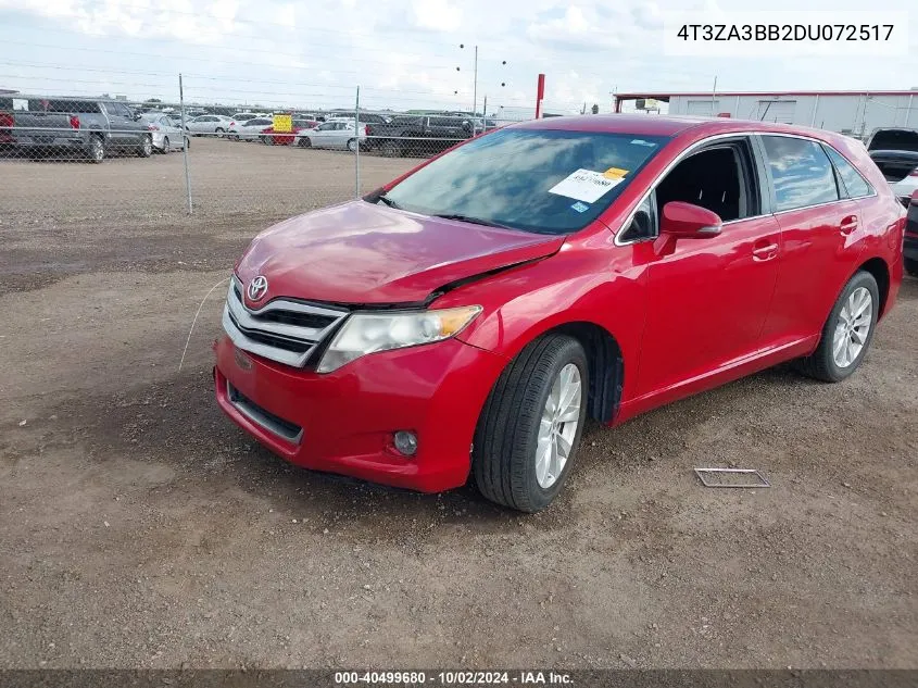 2013 Toyota Venza Le VIN: 4T3ZA3BB2DU072517 Lot: 40499680