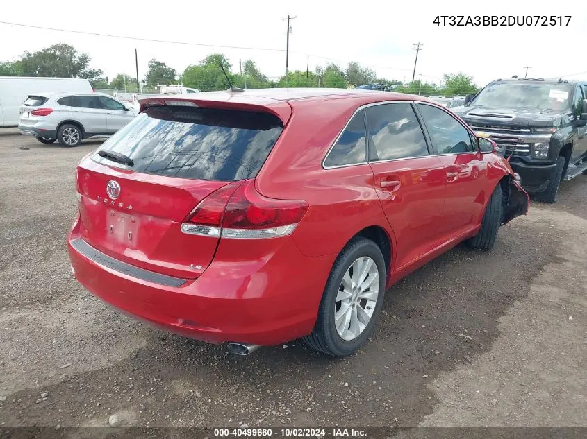 2013 Toyota Venza Le VIN: 4T3ZA3BB2DU072517 Lot: 40499680