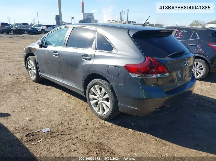 2013 Toyota Venza Le VIN: 4T3BA3BB8DU041886 Lot: 40503172