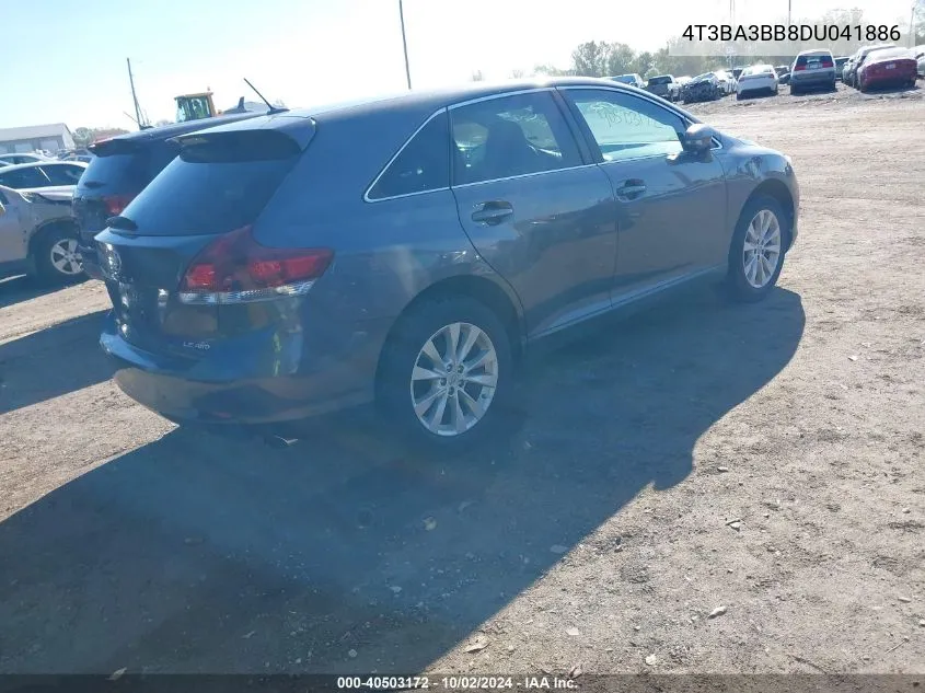 2013 Toyota Venza Le VIN: 4T3BA3BB8DU041886 Lot: 40503172