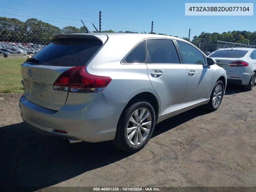 2013 Toyota Venza Le VIN: 4T3ZA3BB2DU077104 Lot: 40591338