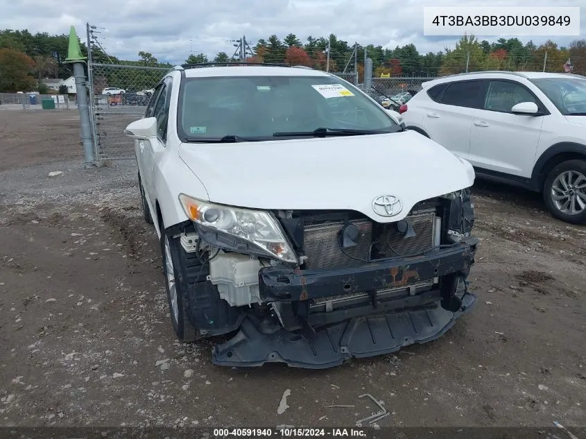 2013 Toyota Venza Le VIN: 4T3BA3BB3DU039849 Lot: 40591940