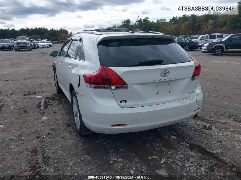 2013 Toyota Venza Le VIN: 4T3BA3BB3DU039849 Lot: 40591940