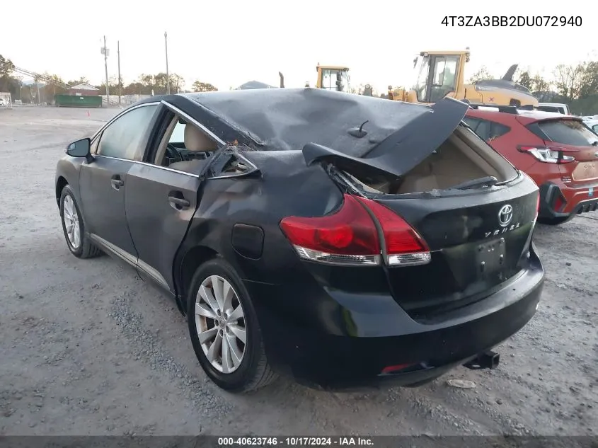 2013 Toyota Venza Le VIN: 4T3ZA3BB2DU072940 Lot: 40623746