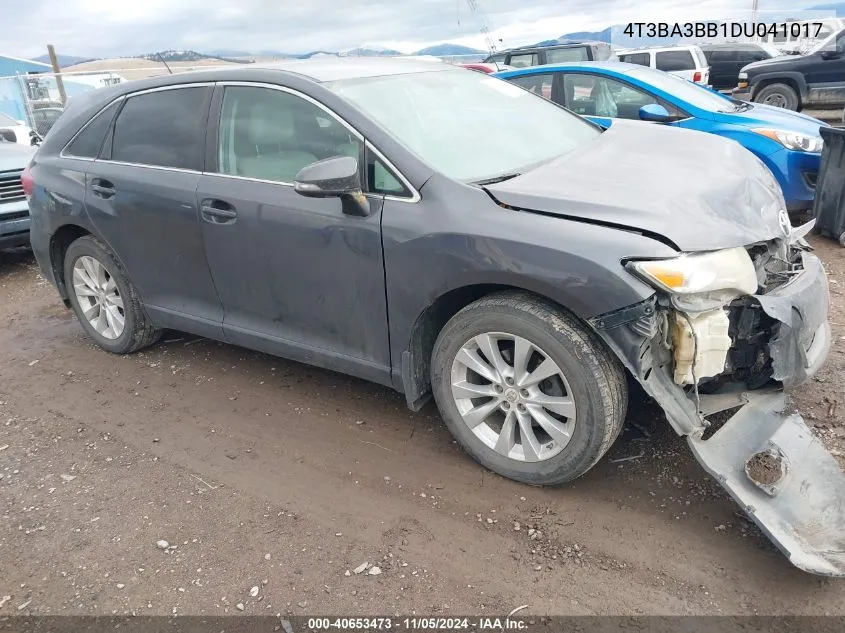 2013 Toyota Venza Le VIN: 4T3BA3BB1DU041017 Lot: 40653473