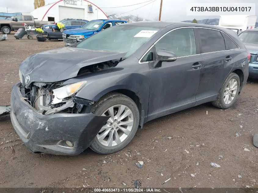 2013 Toyota Venza Le VIN: 4T3BA3BB1DU041017 Lot: 40653473