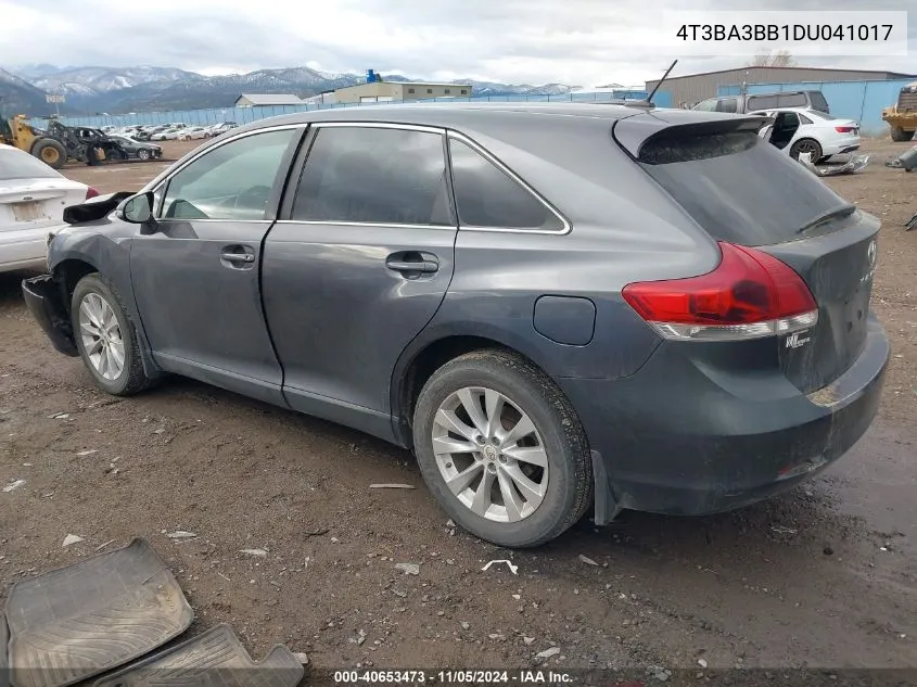 2013 Toyota Venza Le VIN: 4T3BA3BB1DU041017 Lot: 40653473