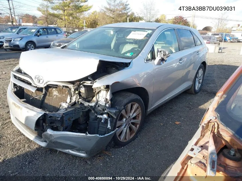 2013 Toyota Venza Xle VIN: 4T3BA3BB7DU039031 Lot: 40698894