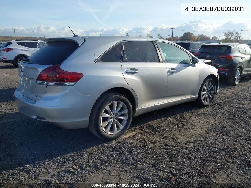 2013 Toyota Venza Xle VIN: 4T3BA3BB7DU039031 Lot: 40698894