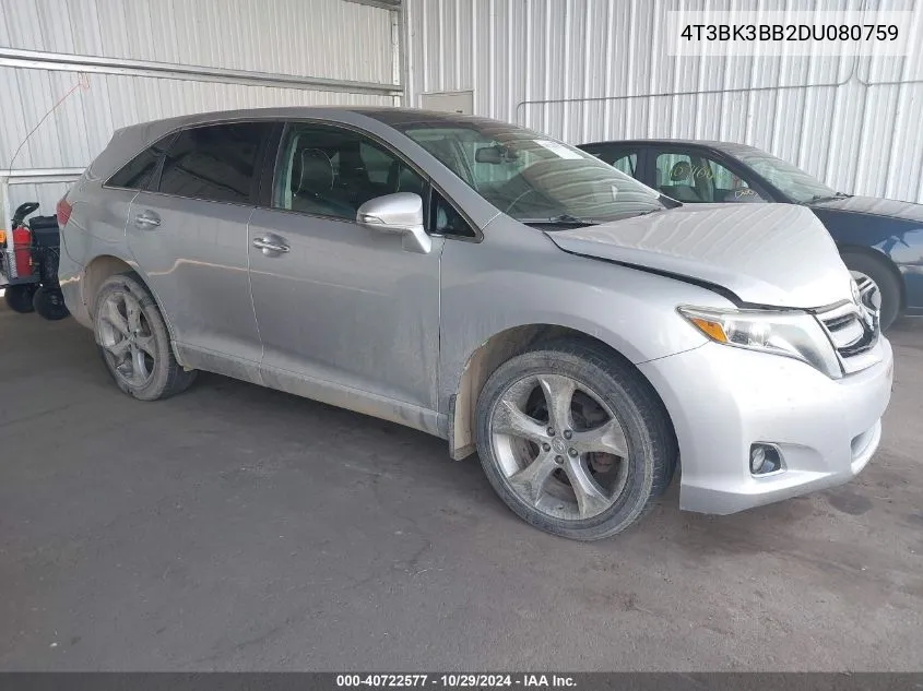 2013 Toyota Venza Limited V6 VIN: 4T3BK3BB2DU080759 Lot: 40722577