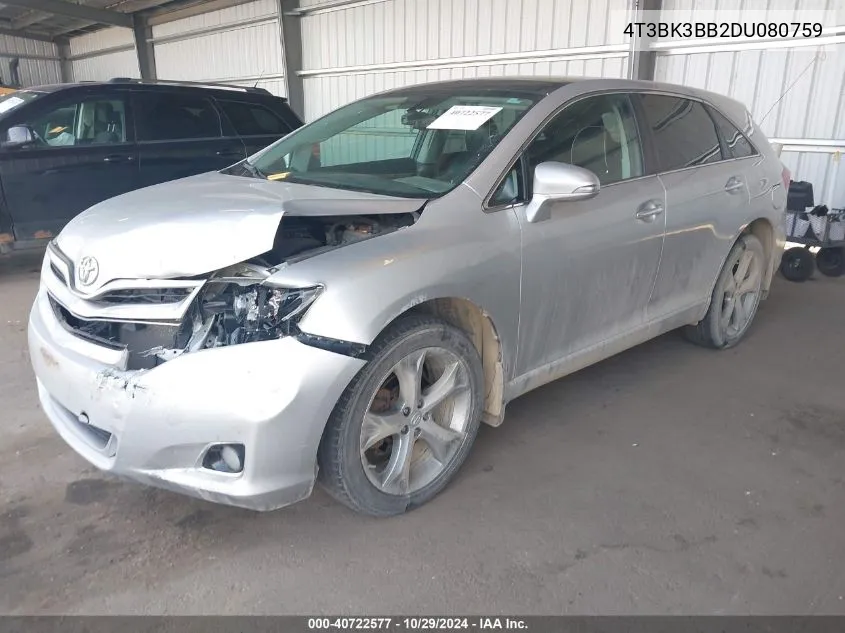 2013 Toyota Venza Limited V6 VIN: 4T3BK3BB2DU080759 Lot: 40722577