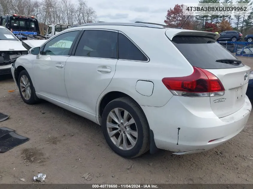 2013 Toyota Venza Le VIN: 4T3BA3BBXDU039962 Lot: 40778650