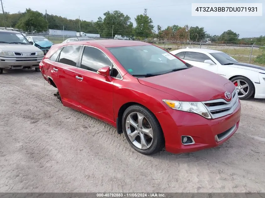 2013 Toyota Venza Le VIN: 4T3ZA3BB7DU071931 Lot: 40792883