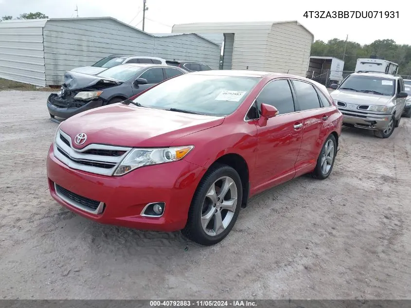 2013 Toyota Venza Le VIN: 4T3ZA3BB7DU071931 Lot: 40792883