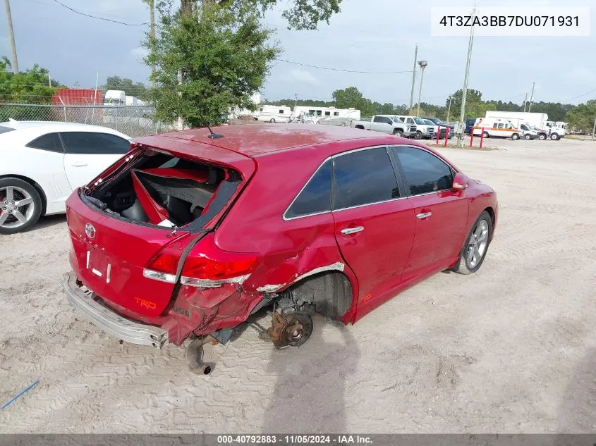 2013 Toyota Venza Le VIN: 4T3ZA3BB7DU071931 Lot: 40792883