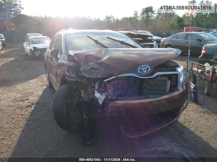 2013 Toyota Venza Le/Xle VIN: 4T3BA3BB9DU041816 Lot: 40821043