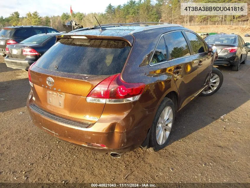 2013 Toyota Venza Le/Xle VIN: 4T3BA3BB9DU041816 Lot: 40821043