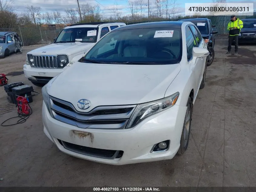 2013 Toyota Venza Limited V6 VIN: 4T3BK3BBXDU086311 Lot: 40827103