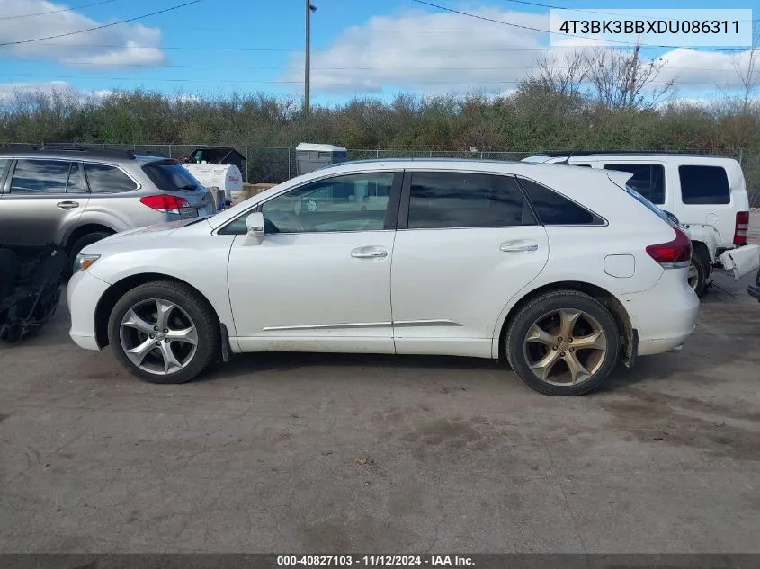 2013 Toyota Venza Limited V6 VIN: 4T3BK3BBXDU086311 Lot: 40827103