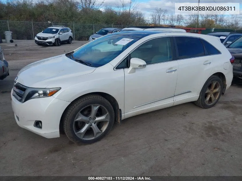 2013 Toyota Venza Limited V6 VIN: 4T3BK3BBXDU086311 Lot: 40827103