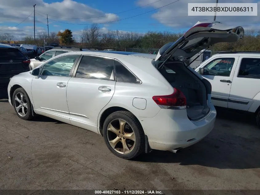 2013 Toyota Venza Limited V6 VIN: 4T3BK3BBXDU086311 Lot: 40827103