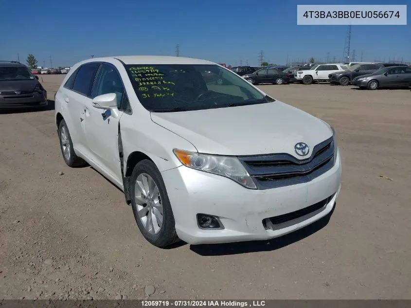 2014 Toyota Venza Le/Xle VIN: 4T3BA3BB0EU056674 Lot: 12059719