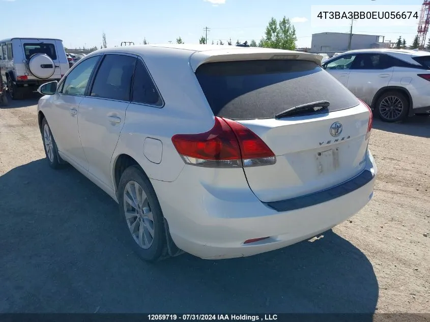 2014 Toyota Venza Le/Xle VIN: 4T3BA3BB0EU056674 Lot: 12059719