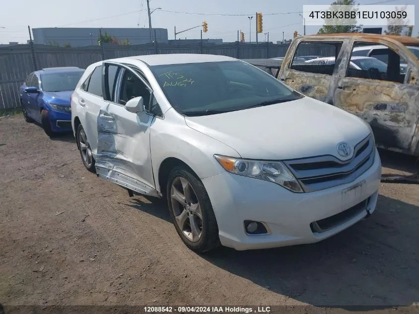 2014 Toyota Venza Le/Xle/Limited VIN: 4T3BK3BB1EU103059 Lot: 12088542