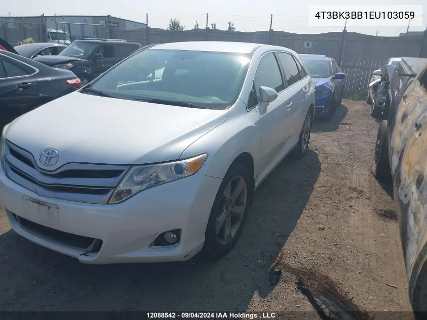 2014 Toyota Venza Le/Xle/Limited VIN: 4T3BK3BB1EU103059 Lot: 12088542