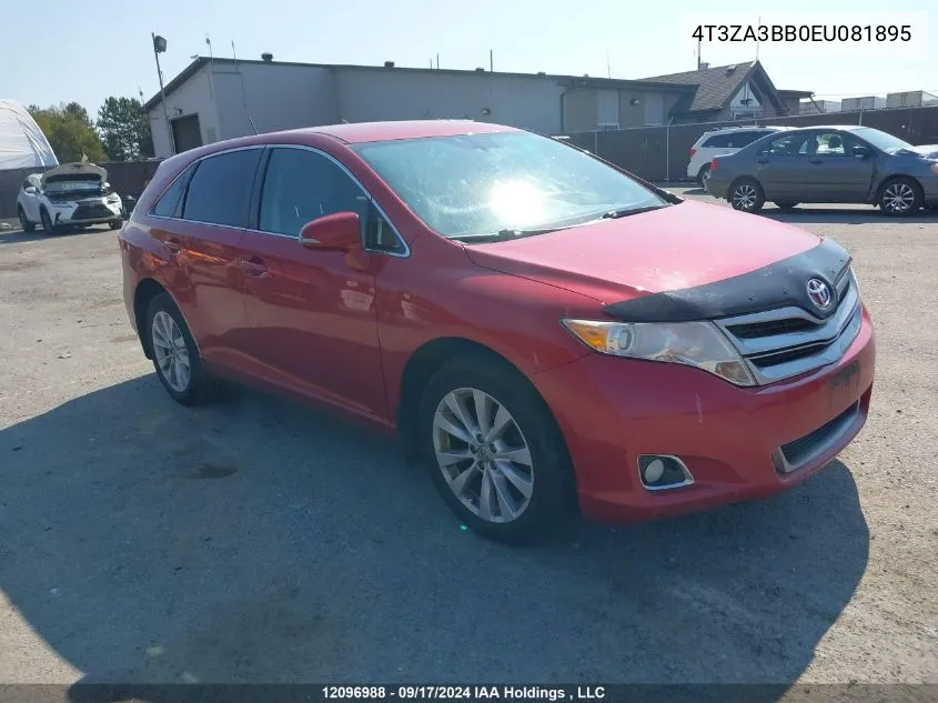 2014 Toyota Venza Le/Xle VIN: 4T3ZA3BB0EU081895 Lot: 12096988