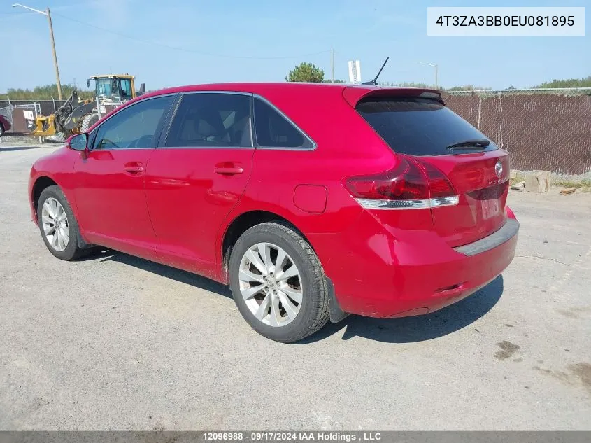 2014 Toyota Venza Le/Xle VIN: 4T3ZA3BB0EU081895 Lot: 12096988