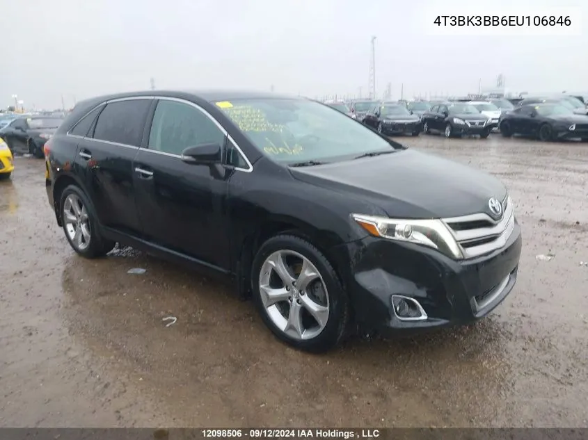 2014 Toyota Venza Le/Xle/Limited VIN: 4T3BK3BB6EU106846 Lot: 12098506