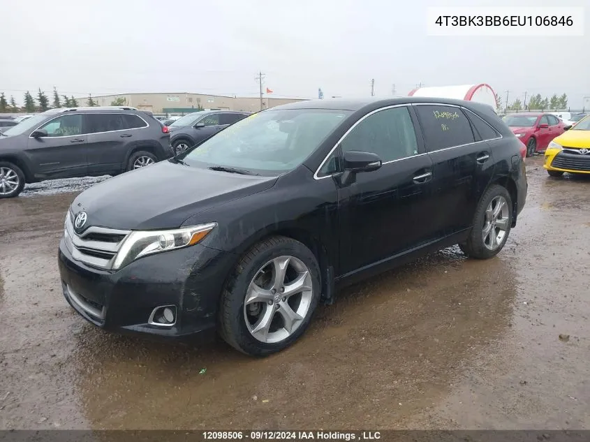 2014 Toyota Venza Le/Xle/Limited VIN: 4T3BK3BB6EU106846 Lot: 12098506