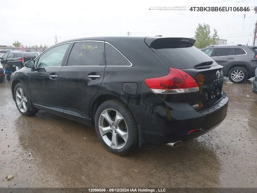 2014 Toyota Venza Le/Xle/Limited VIN: 4T3BK3BB6EU106846 Lot: 12098506