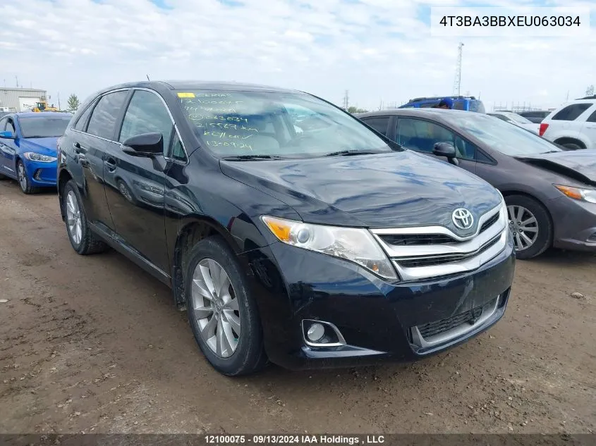 2014 Toyota Venza Le/Xle VIN: 4T3BA3BBXEU063034 Lot: 12100075