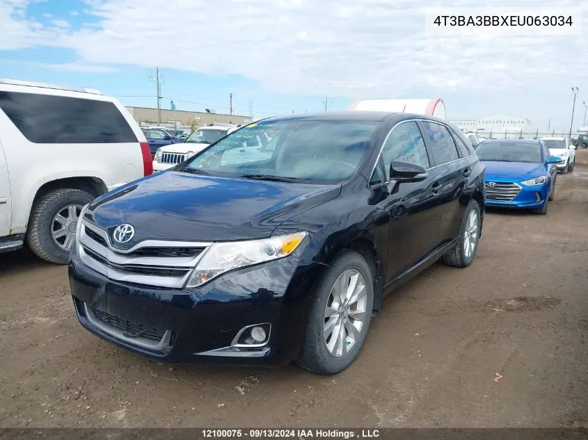 2014 Toyota Venza Le/Xle VIN: 4T3BA3BBXEU063034 Lot: 12100075