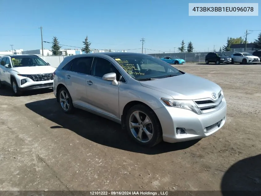 4T3BK3BB1EU096078 2014 Toyota Venza Le/Xle/Limited