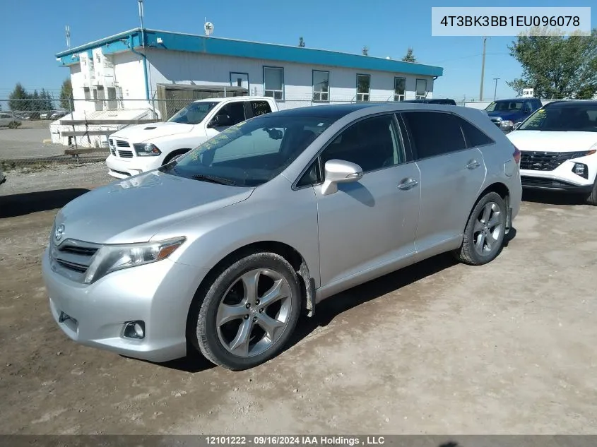 4T3BK3BB1EU096078 2014 Toyota Venza Le/Xle/Limited