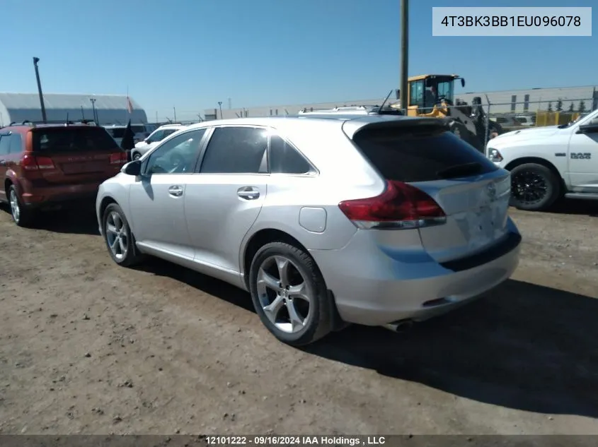 2014 Toyota Venza Le/Xle/Limited VIN: 4T3BK3BB1EU096078 Lot: 12101222