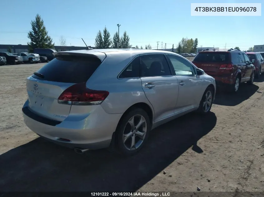 2014 Toyota Venza Le/Xle/Limited VIN: 4T3BK3BB1EU096078 Lot: 12101222