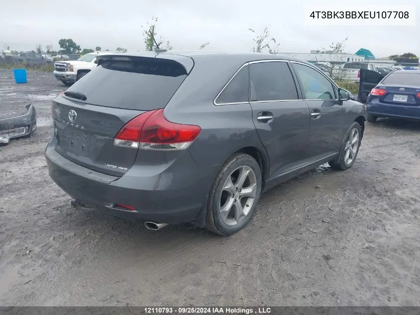 2014 Toyota Venza Le/Xle/Limited VIN: 4T3BK3BBXEU107708 Lot: 12110793