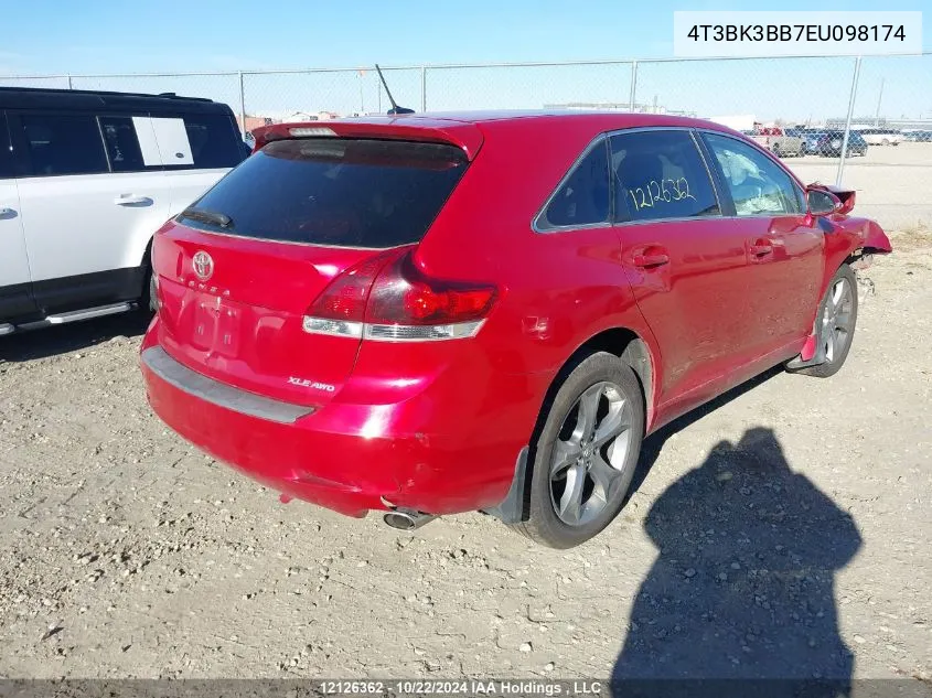 2014 Toyota Venza Le/Xle/Limited VIN: 4T3BK3BB7EU098174 Lot: 12126362